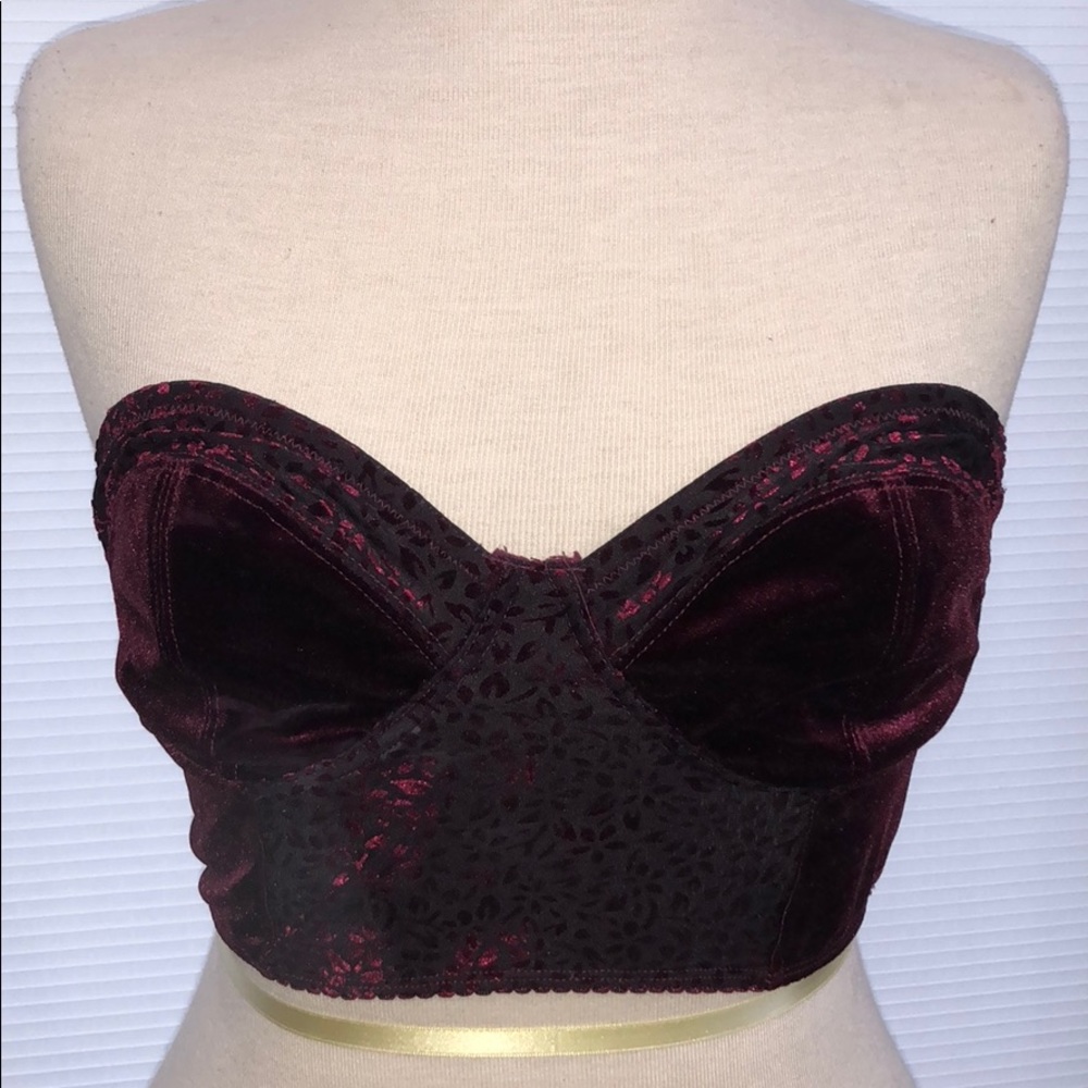 Silence and Noise crimson velvet bandeau